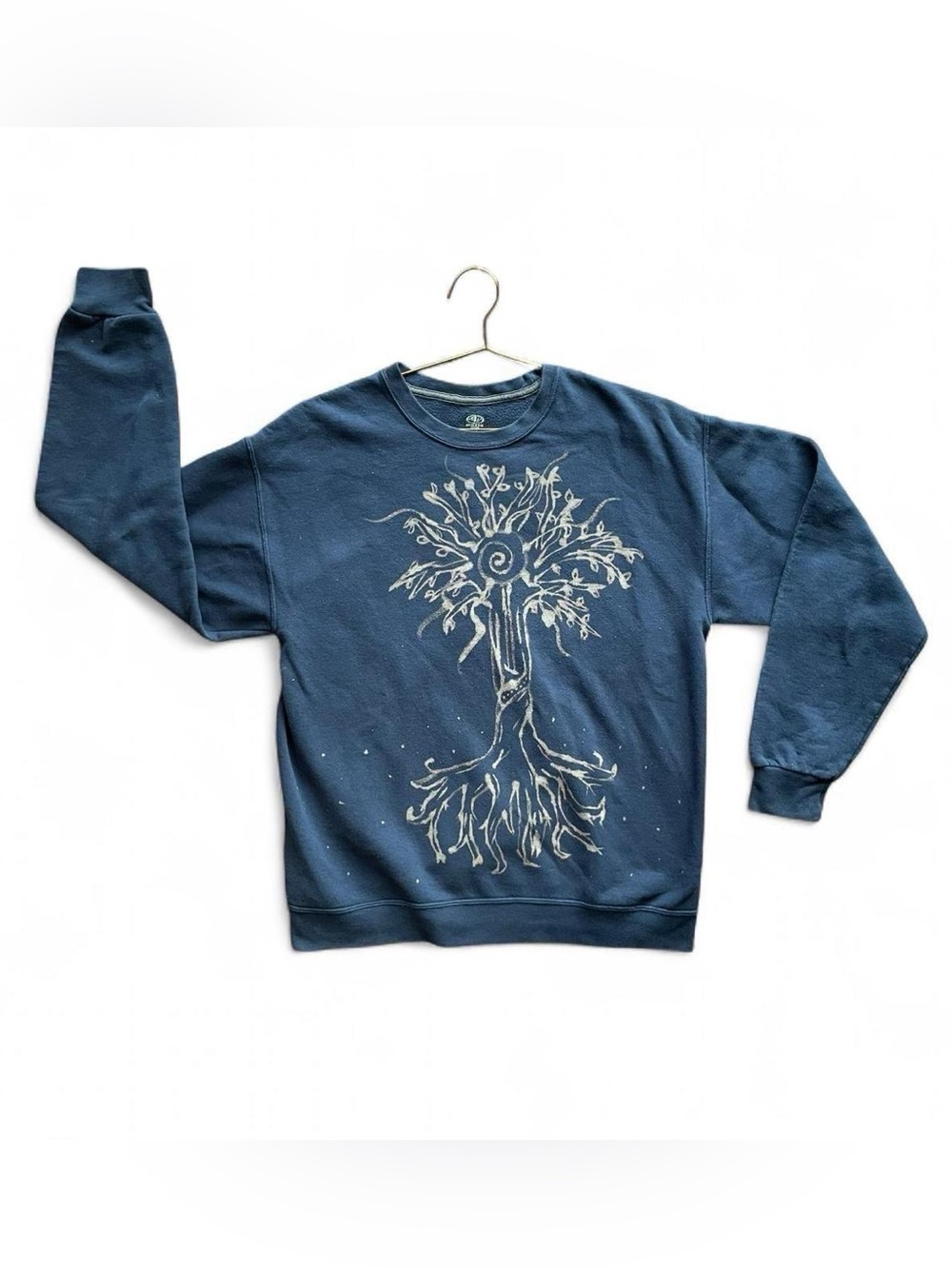 Athletic Works Blue Tree Graphic Crewneck Sweatshirt L 42-44 Y2K